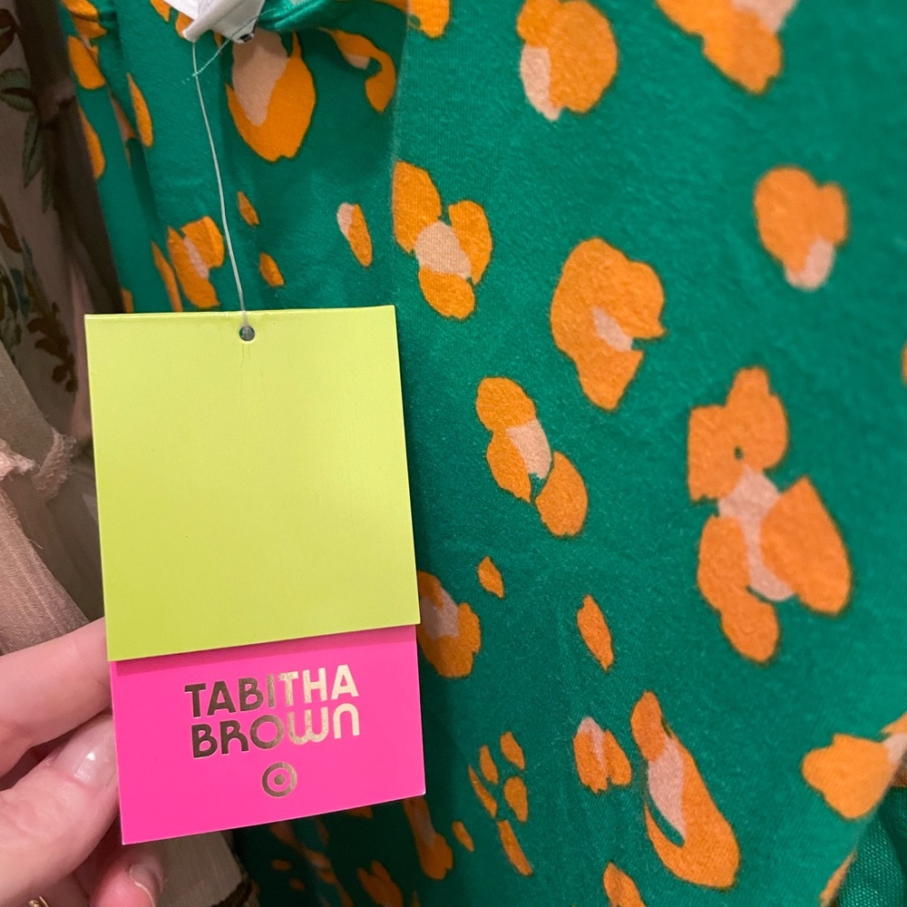 1X Tabitha Brown for Target green leopard dress - Picture 3 of 5